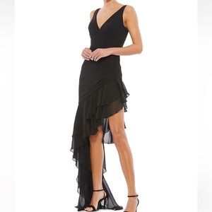 Asymmetrical V-neck dress